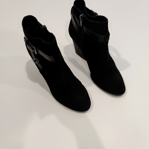 Cole Haan Minna Suede Leather Heel Ankle Boots - Picture 2 of 11